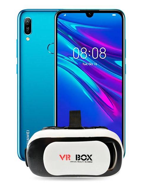 CELULAR HUAWEI Y6 2019 3GB RAM 64GB ROM AZUL ZAFIRO NUEVO + LENTES VR BOX DE REGALO AZUL
