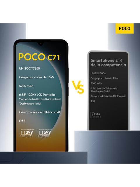 CELULAR XIAOMI POCO C71 3GB RAM 64GB ROM DUAL SIM BLACK