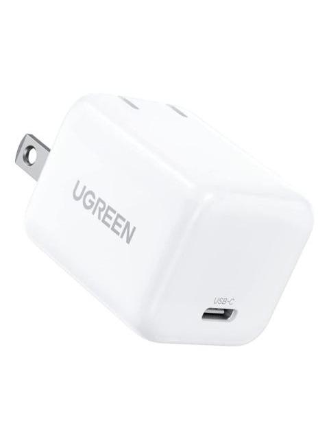 MINI CARGADOR RAPIDO USB C 30W GAN PD (UGREEN) COLOR BLANCO