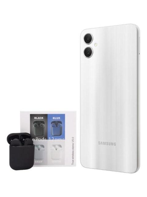 SAMSUNG GALAXY A05 DUAL 128GB 4RAM SILVER + AIR PODS GENERICOS