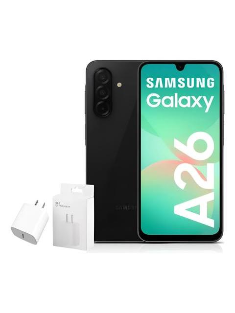 SAMSUNG GALAXY A26 5G DUAL SIM 128 GB6 RAM BLACK + ADAPTADOR GENERICO