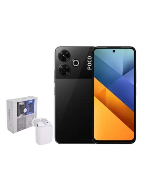 XIAOMI POCO M6 4G DUAL SIM 256 GB 8 RAM BLACK + AIRPODS GENERICOS